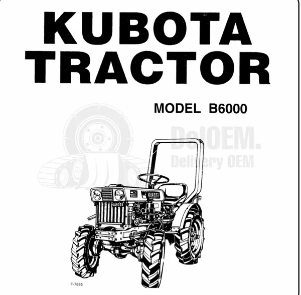Комплект мануалов (инструкций) и каталогов для трактора Kubota B6000